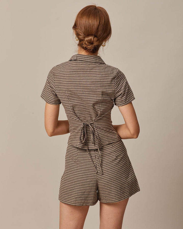 Blusa Donna in Cotone Colletto Classico Manica Corta