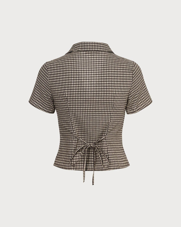 Blusa Donna in Cotone Colletto Classico Manica Corta