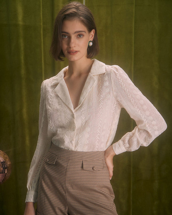 Camicetta Donna Ricamata Stile Elegante