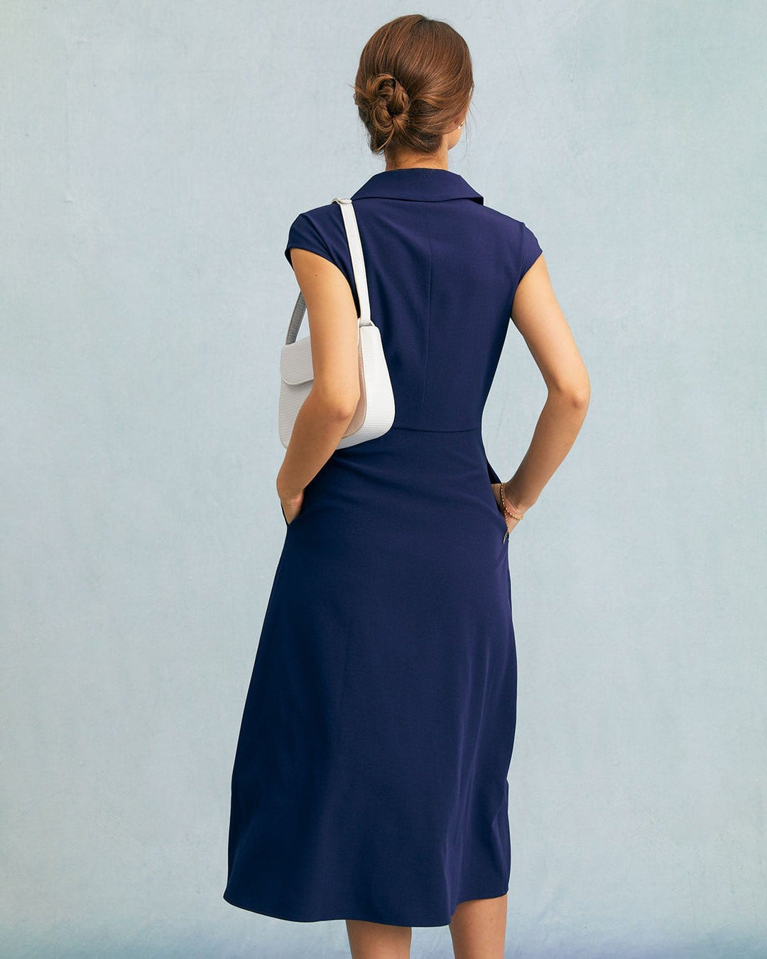 Abito Midi Donna Elegante Vestibilità Regolare