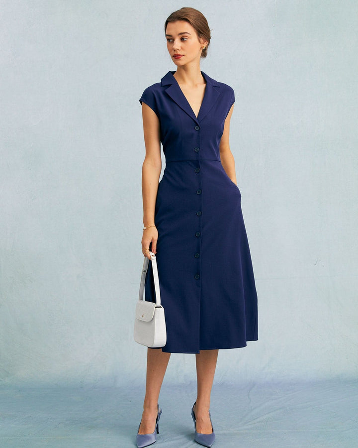 Abito Midi Donna Elegante Vestibilità Regolare