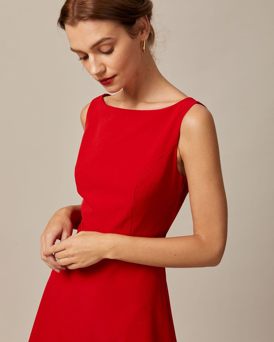 Abito Mini Donna Scollo Barca Elegante