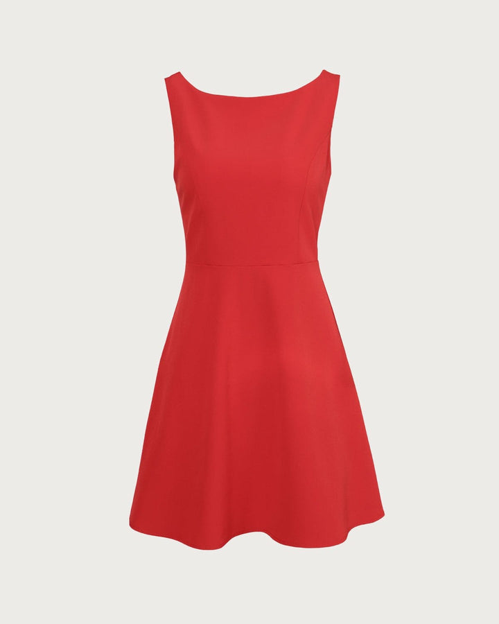 Abito Mini Donna Scollo Barca Elegante