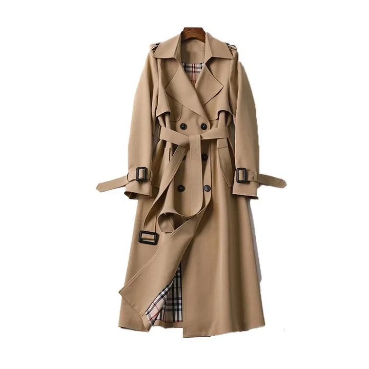 Trench Coat Donna Lungo Cintura Rever Elegante - Vesarelli