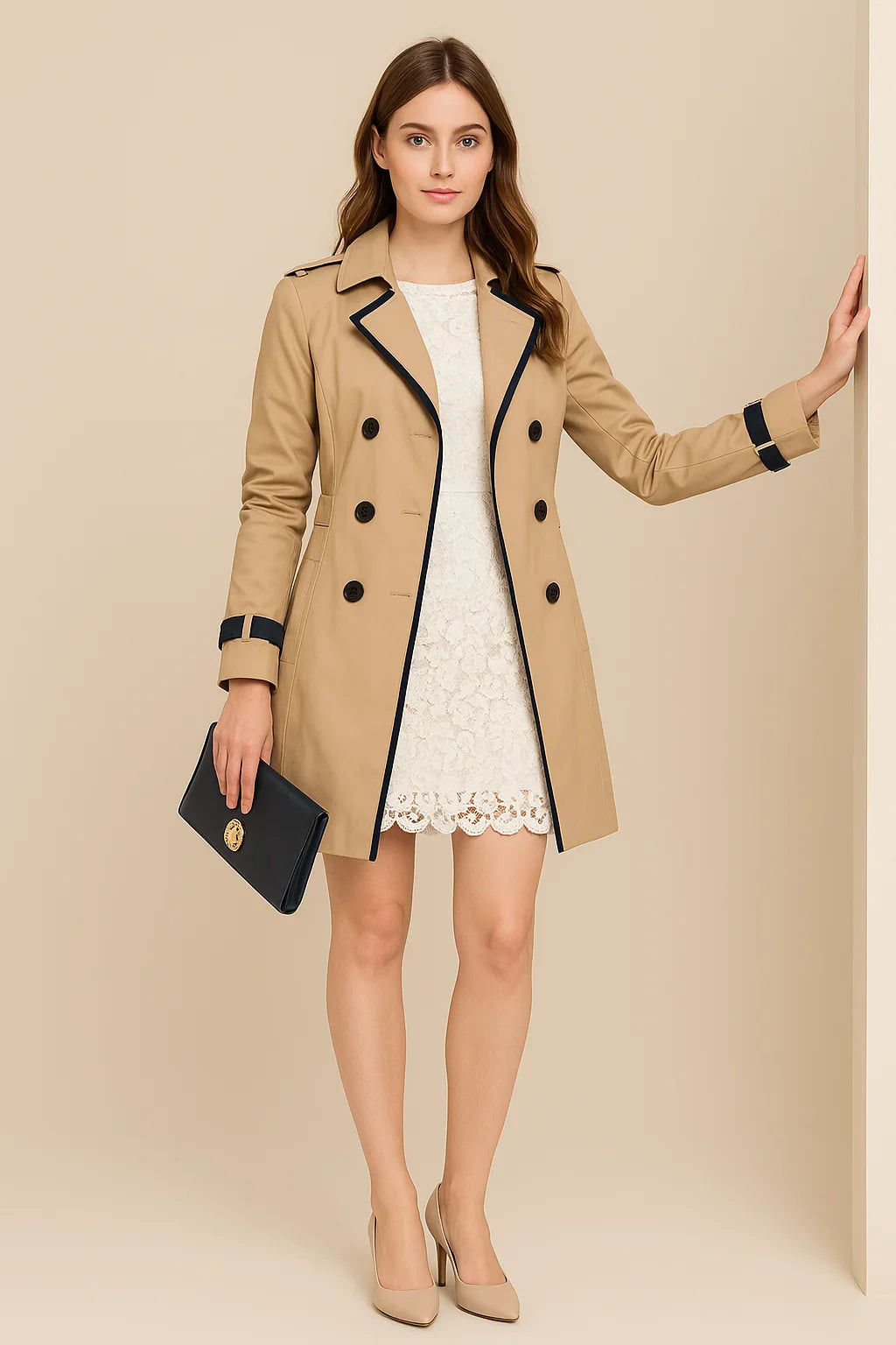 Trench Donna Doppiopetto Classico e Moderno - Vesarelli
