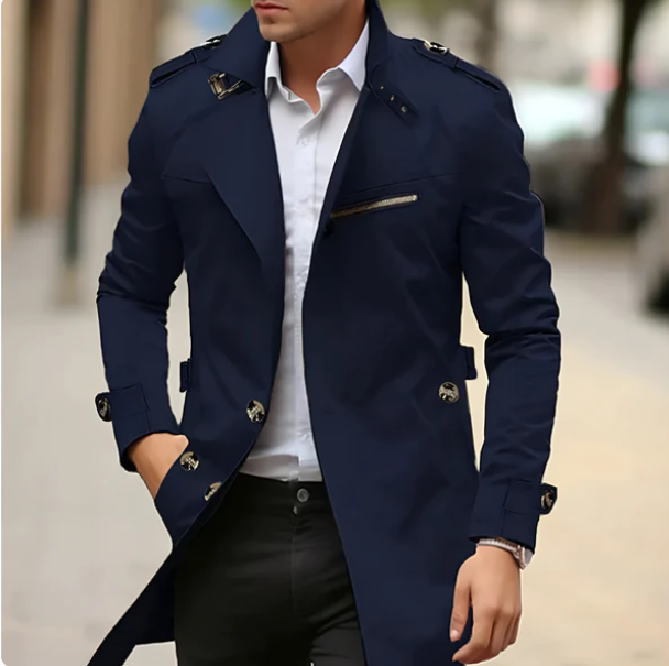 Trench Uomo Leggero Classico Tessuto Resistente Vestibilità Regular - Vesarelli