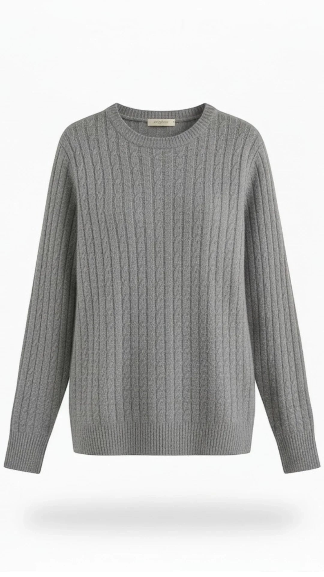Maglione Uomo Lana Collo Giro Maniche Lunghe Trecce