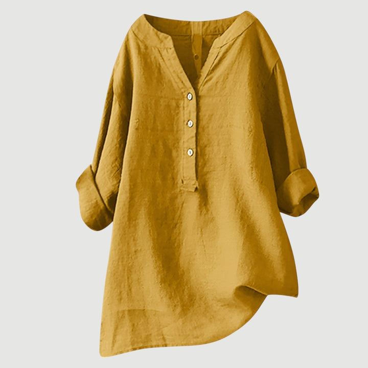 Camicia Donna Cotone Leggera Taglio Rilassato Manica Lunga Ampia
