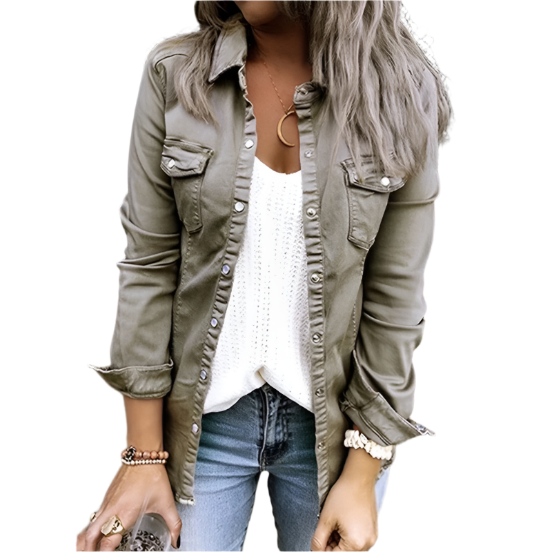 Giacca Donna Denim Classica Vestibilità Comoda