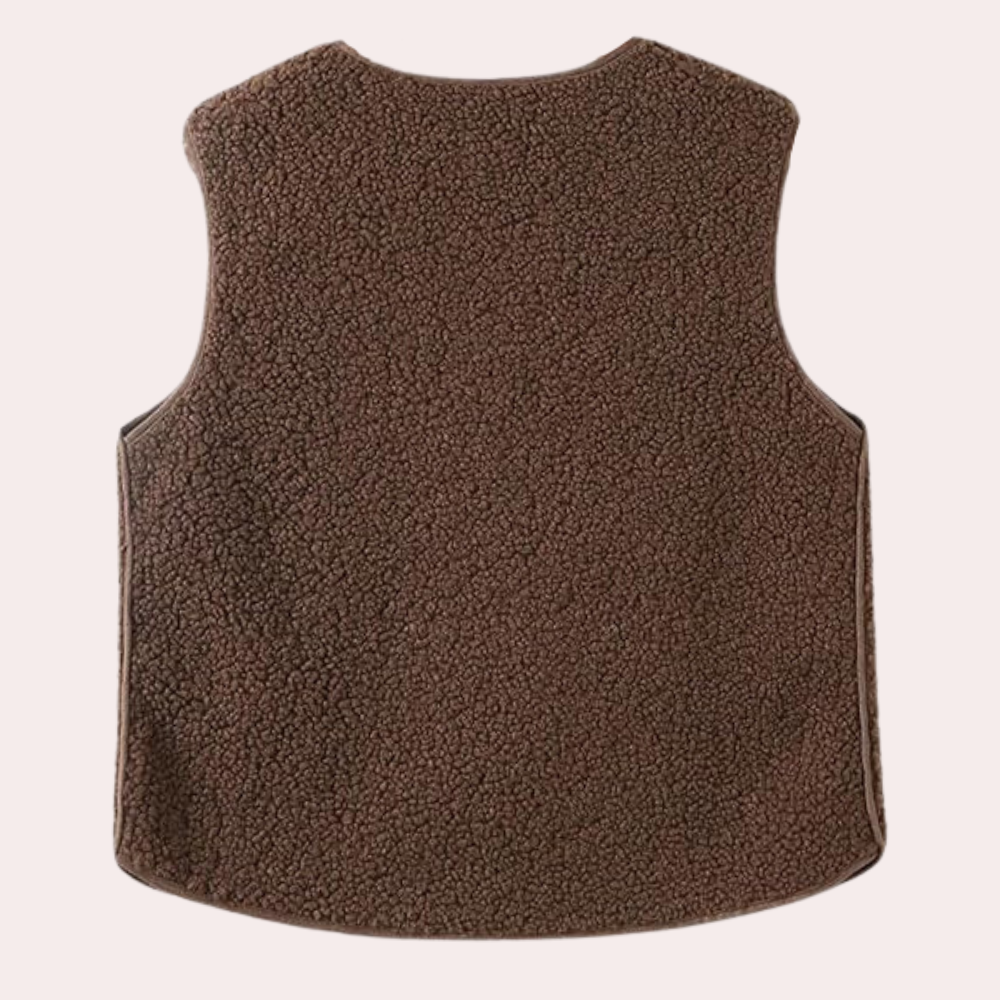 Gilet Donna in Sherpa con Bottoni Vestibilità Comoda - Vesarelli
