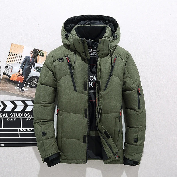 Giacca Trapuntata Uomo Cappotto Invernale Collo Alto Elegante