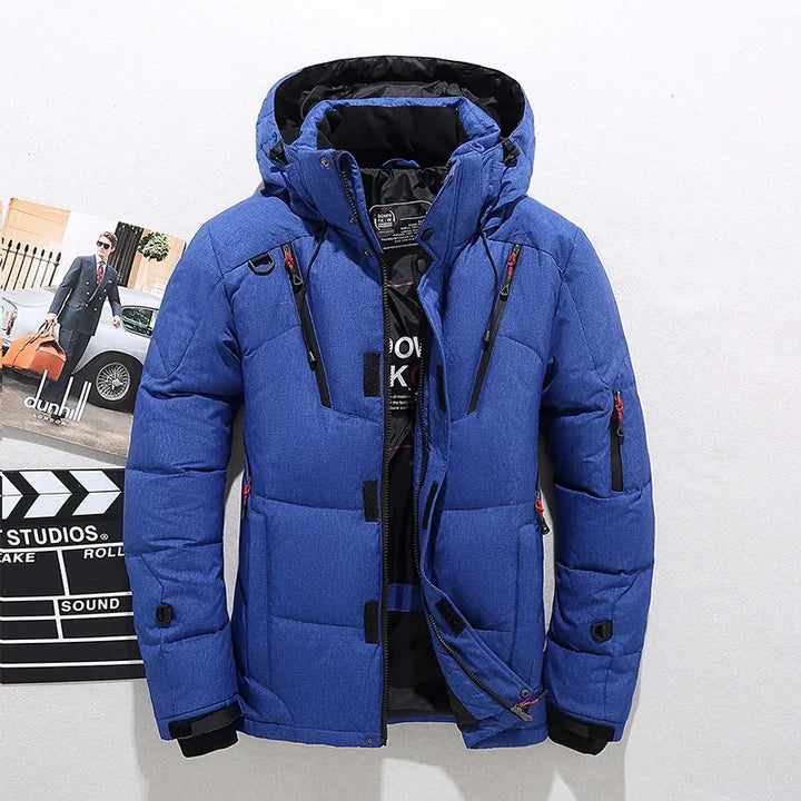 Giacca Trapuntata Uomo Cappotto Invernale Collo Alto Elegante
