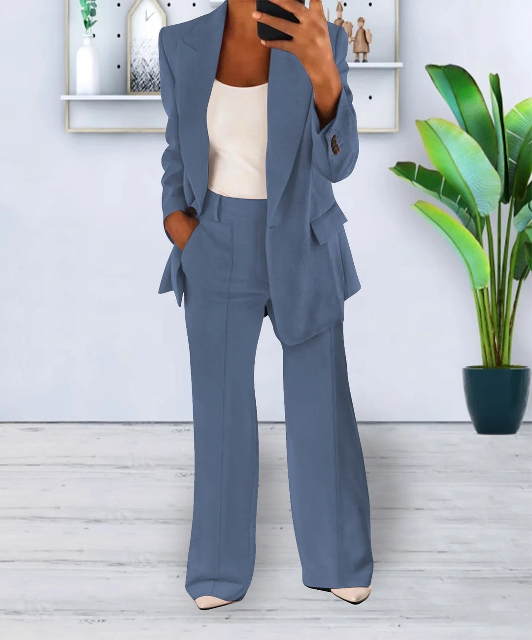 Completo Donna Blazer e Pantaloni Leggeri Vestibilità Classica - Vesarelli