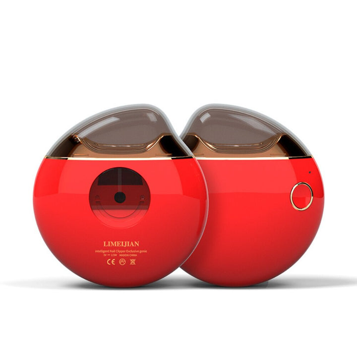 Due dispositivi elettronici rossi a forma di sfera con coperchio trasparente, design moderno, marchio LIMEIJIAN, adatti per uso domestico.