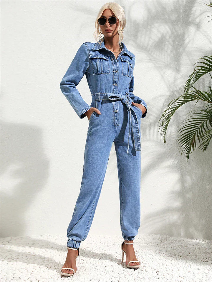 Tuta Donna in Denim Comoda Vestibilità Regular
