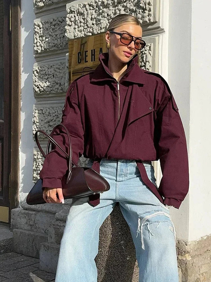 Bomber Donna Collo Alto con Tasche - Vesarelli
