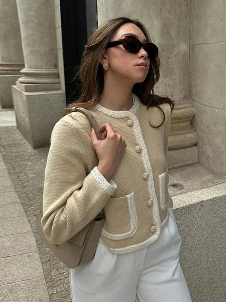 Giacca Donna in Tweed Corto con Bottoni - Vesarelli