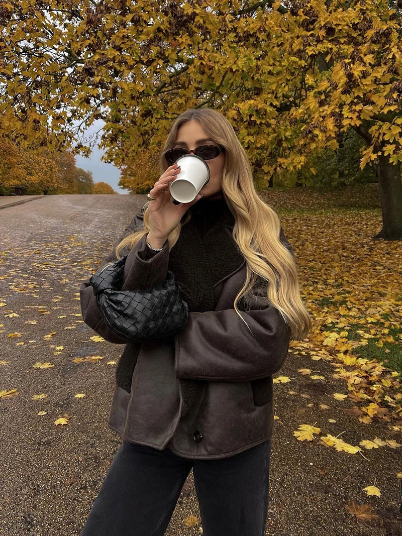 Giacca Donna Effetto Shearling Vestibilità Oversize - Vesarelli