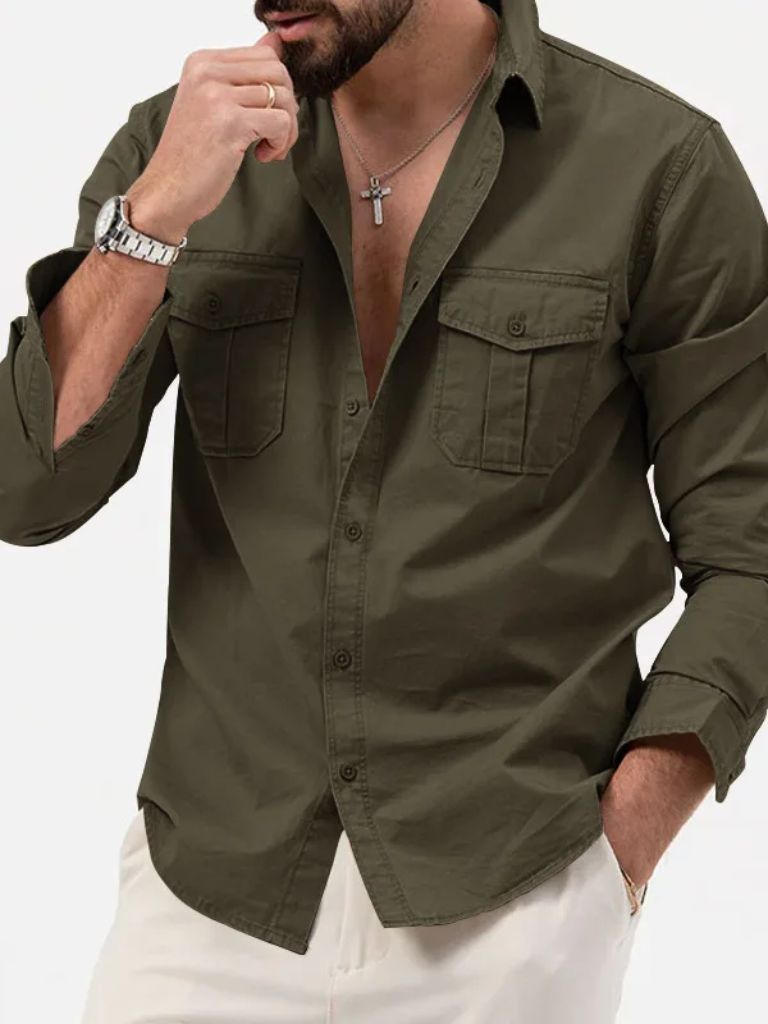 Camicia Uomo Vintage Manica Lunga Classica
