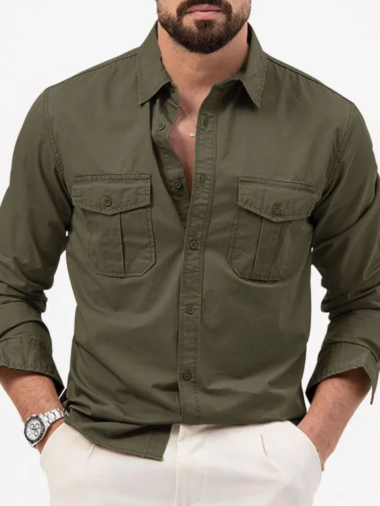 Camicia Uomo Vintage Manica Lunga Classica
