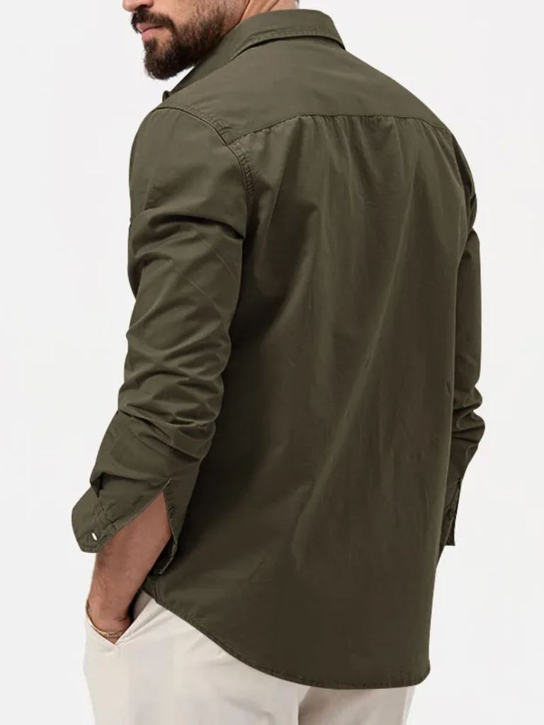Camicia Uomo Vintage Manica Lunga Classica