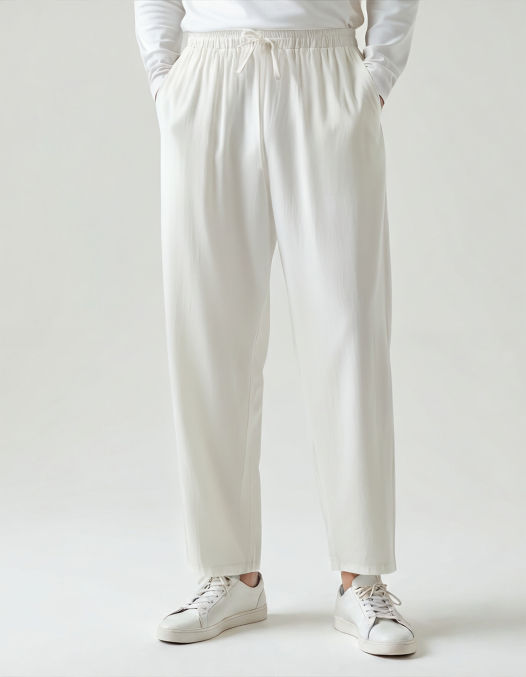 Pantaloni Uomo in Lino Vestibilità Rilassata Comfort Estivo