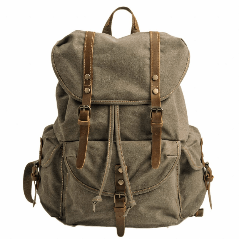 Zaino Unisex in Tela Robusta Stile Militare