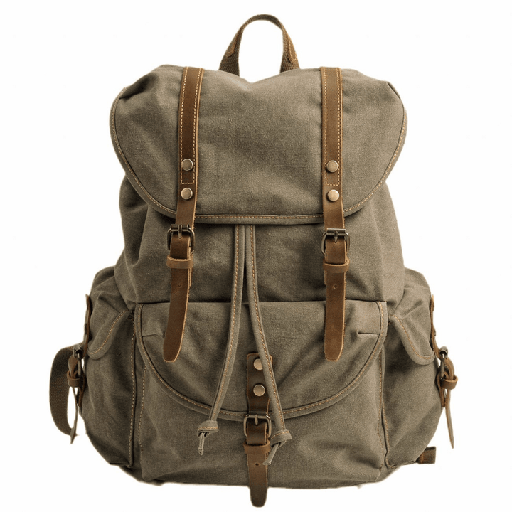 Zaino Unisex in Tela Robusta Stile Militare