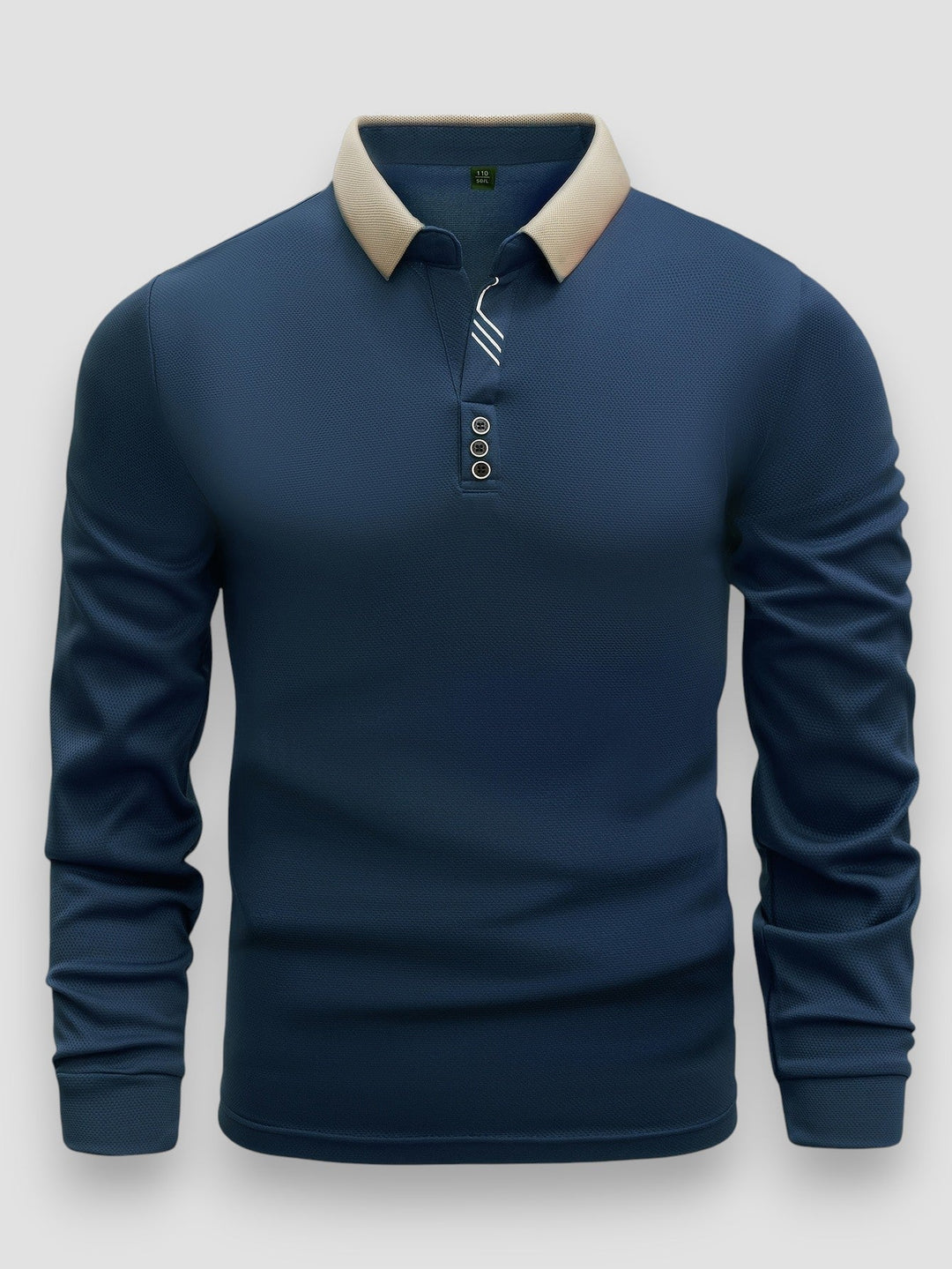 Polo Uomo Maniche Lunghe Collo Alto Aderente