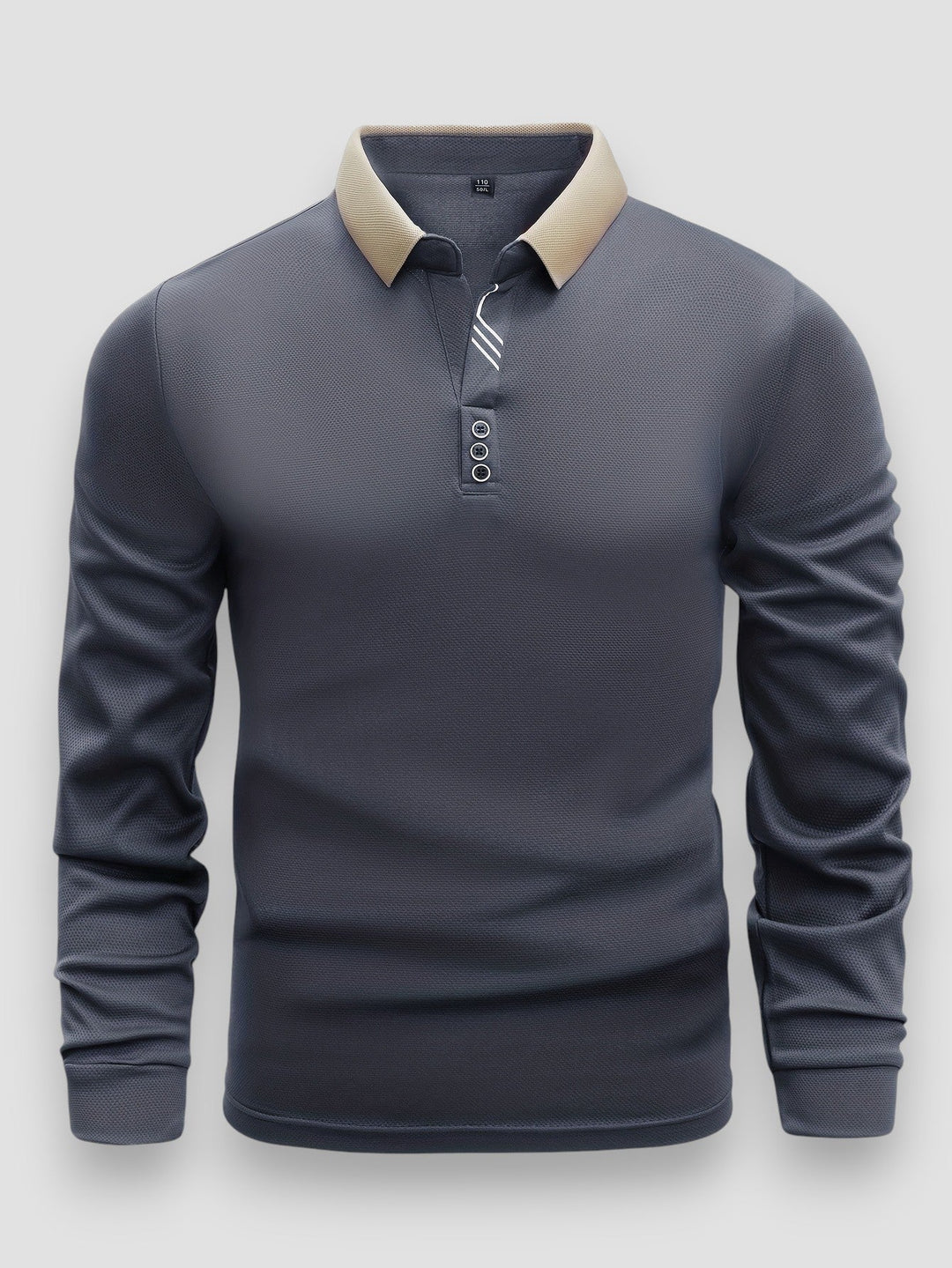 Polo Uomo Maniche Lunghe Collo Alto Aderente