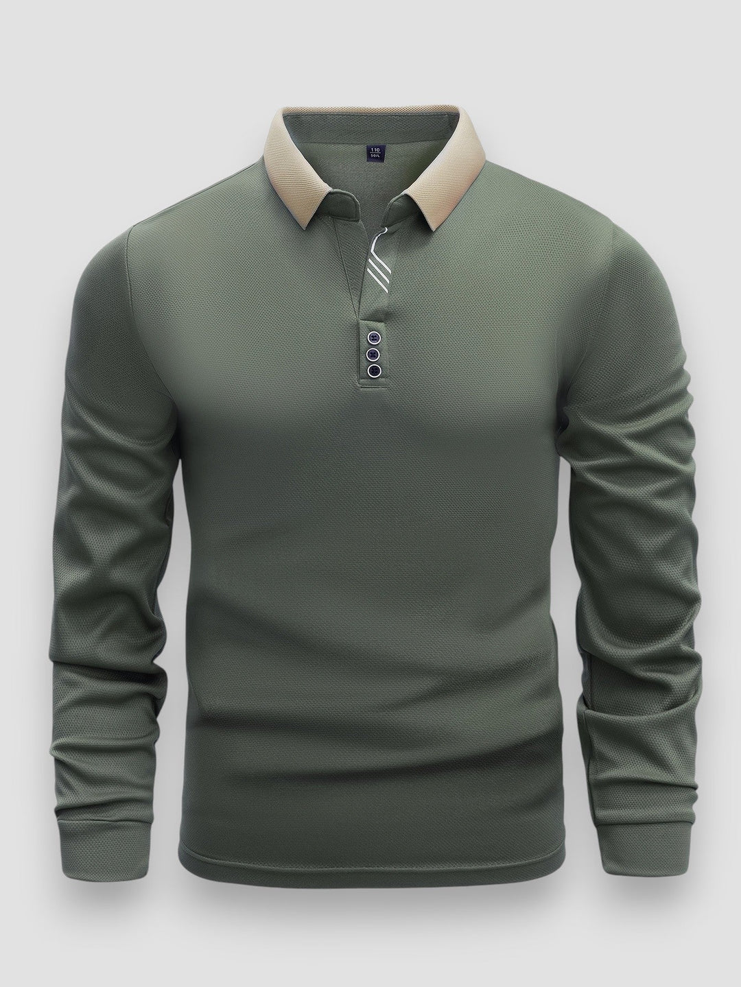 Polo Uomo Maniche Lunghe Collo Alto Aderente