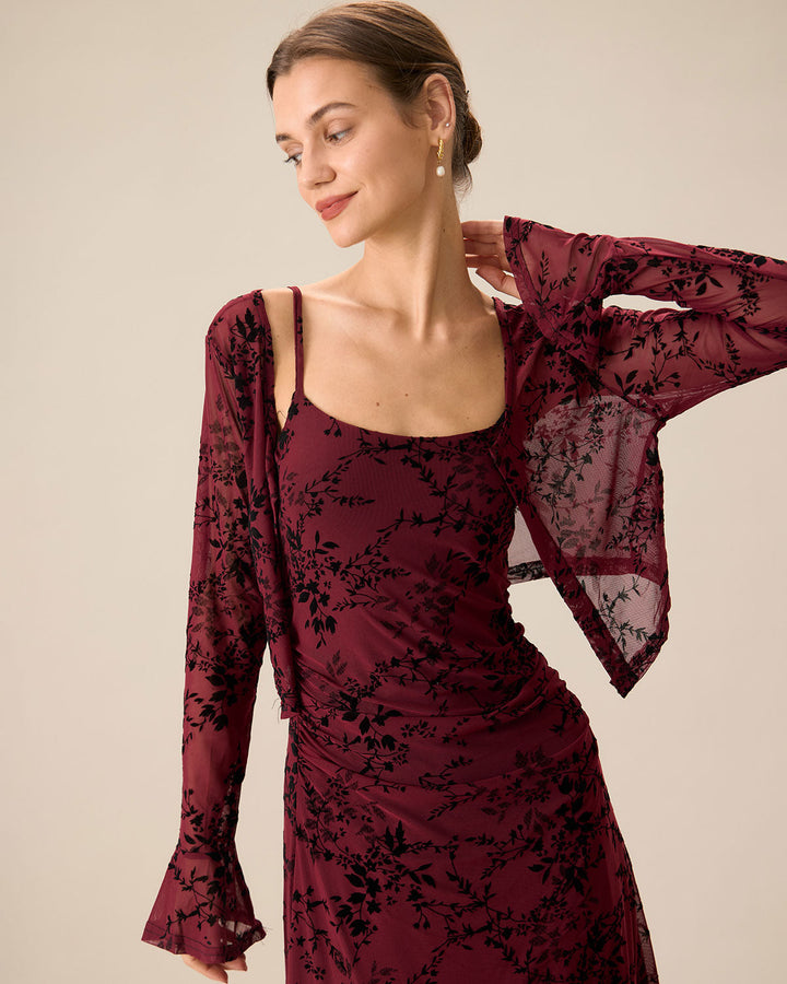 Abito Midi Donna Floreale Bodycon Sottoveste