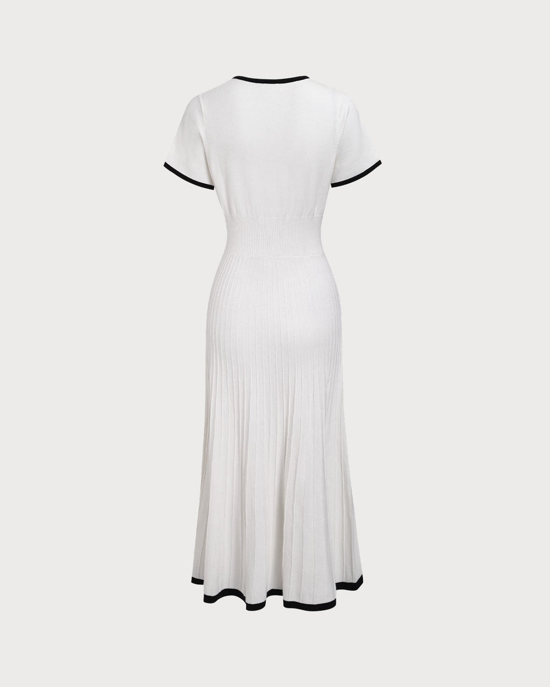 Abito Midi Donna Maglione Bicolore Linea A