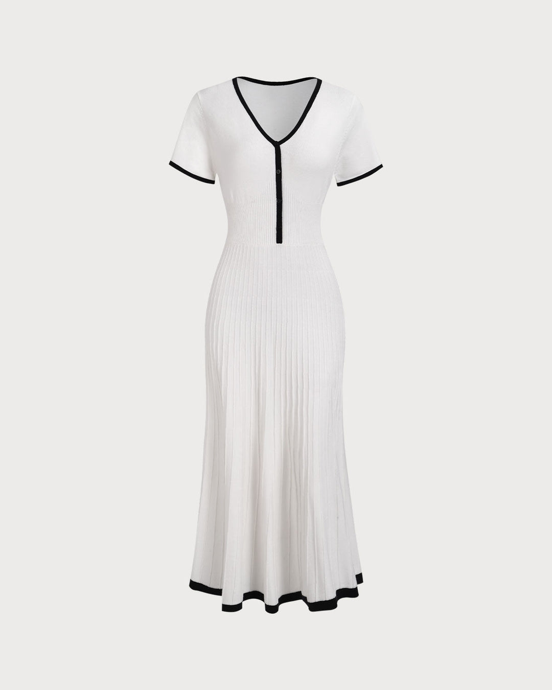 Abito Midi Donna Maglione Bicolore Linea A