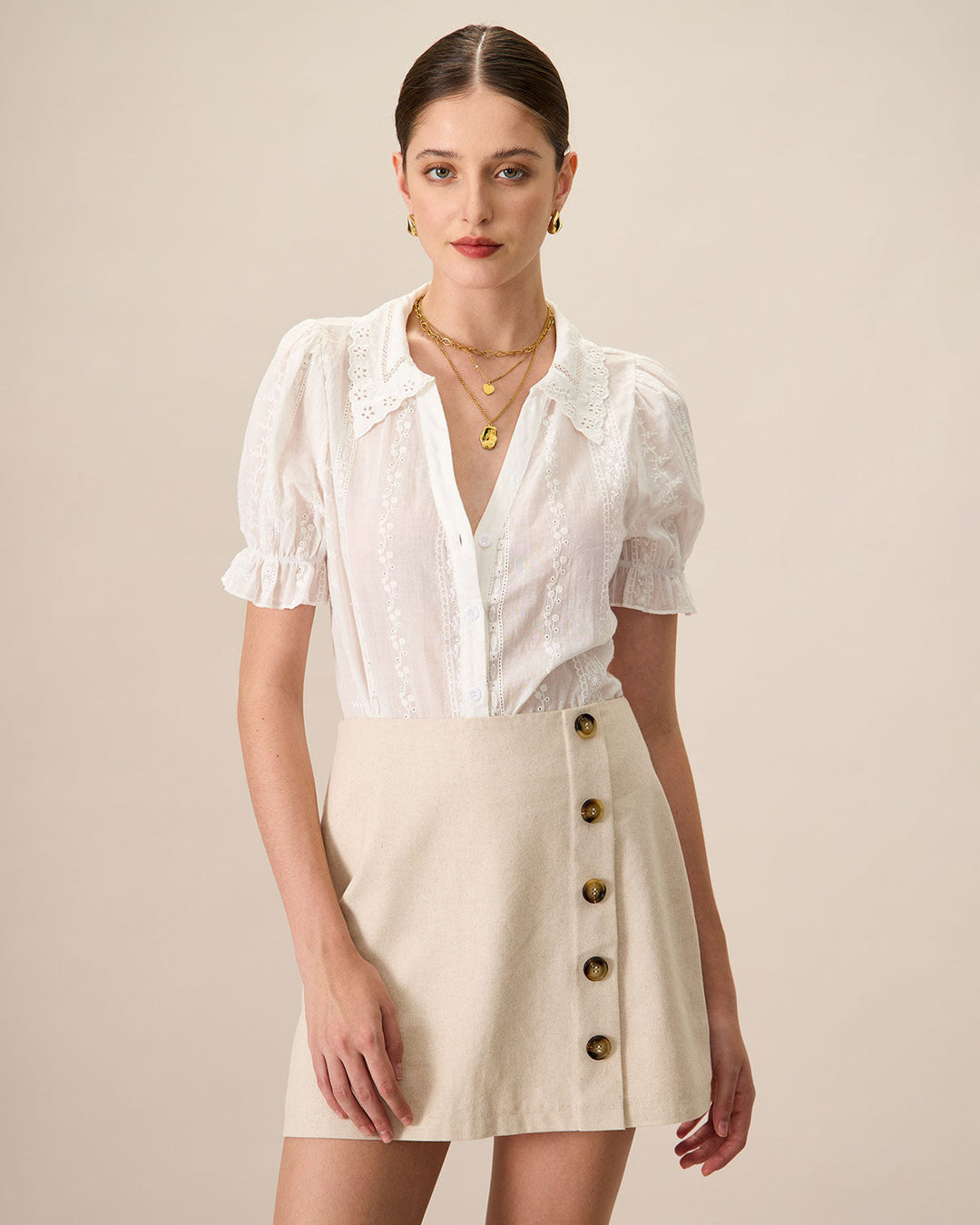 Camicetta Donna in Pizzo Ricamato Elegante