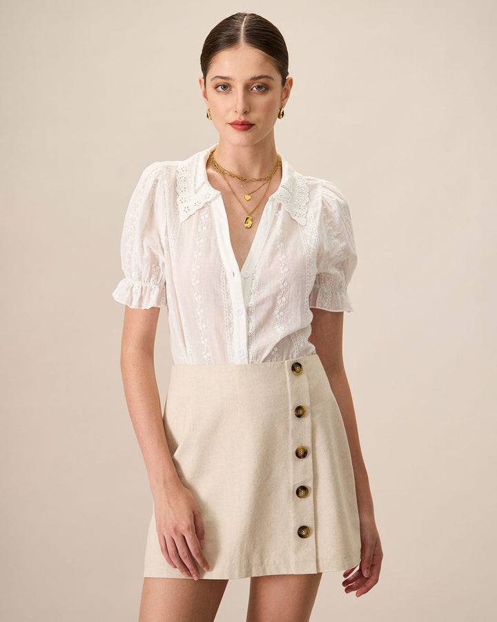 Camicetta Donna in Pizzo Ricamato Elegante