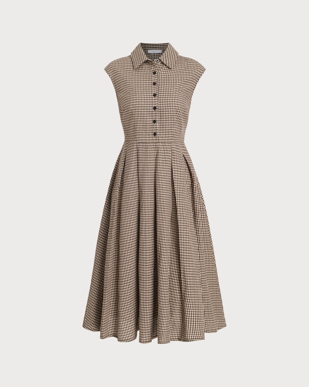 Abito Midi Donna Scozzese Bottoni Classico