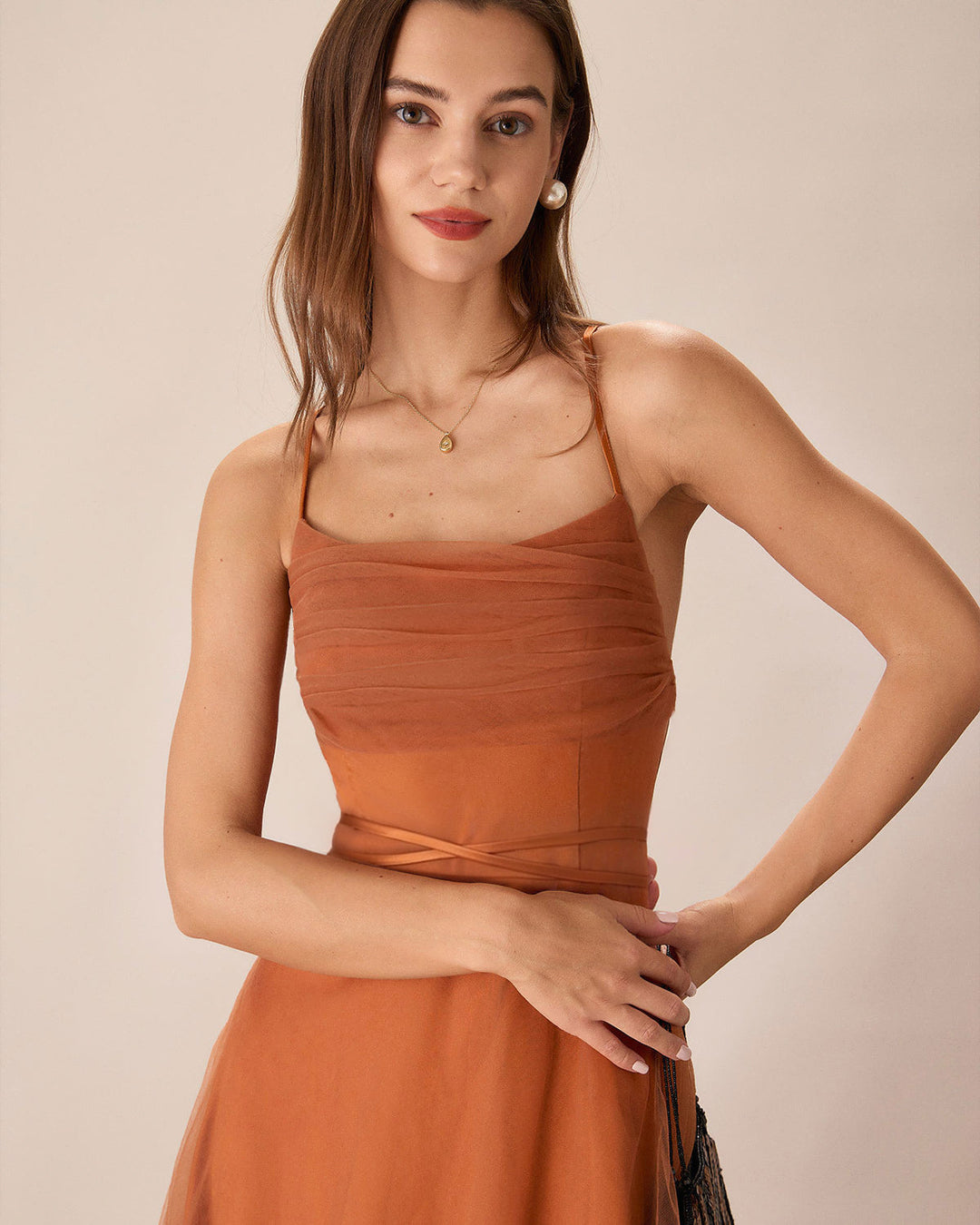 Abito Midi Donna Elegante Vestibilità Regolare