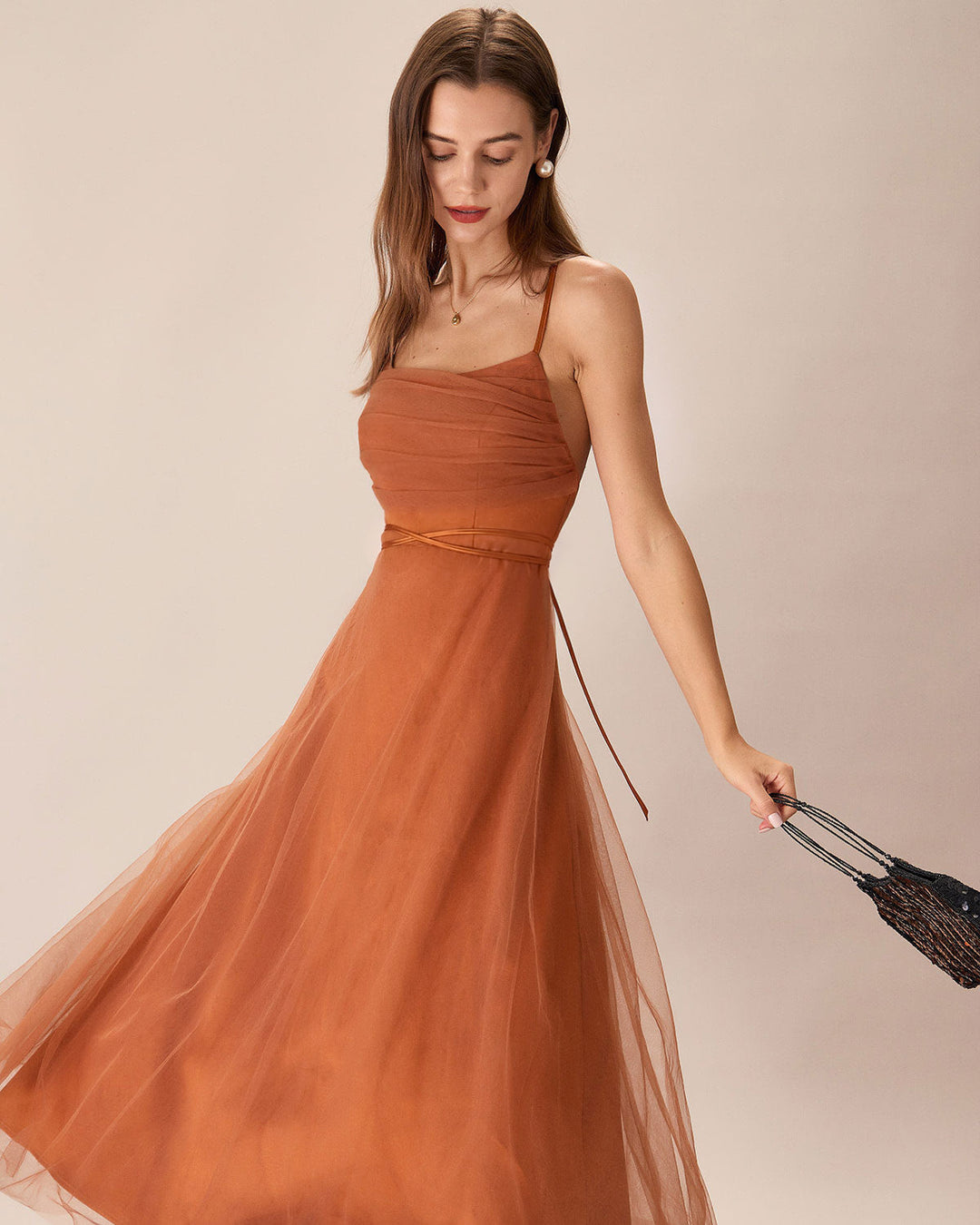 Abito Midi Donna Elegante Vestibilità Regolare