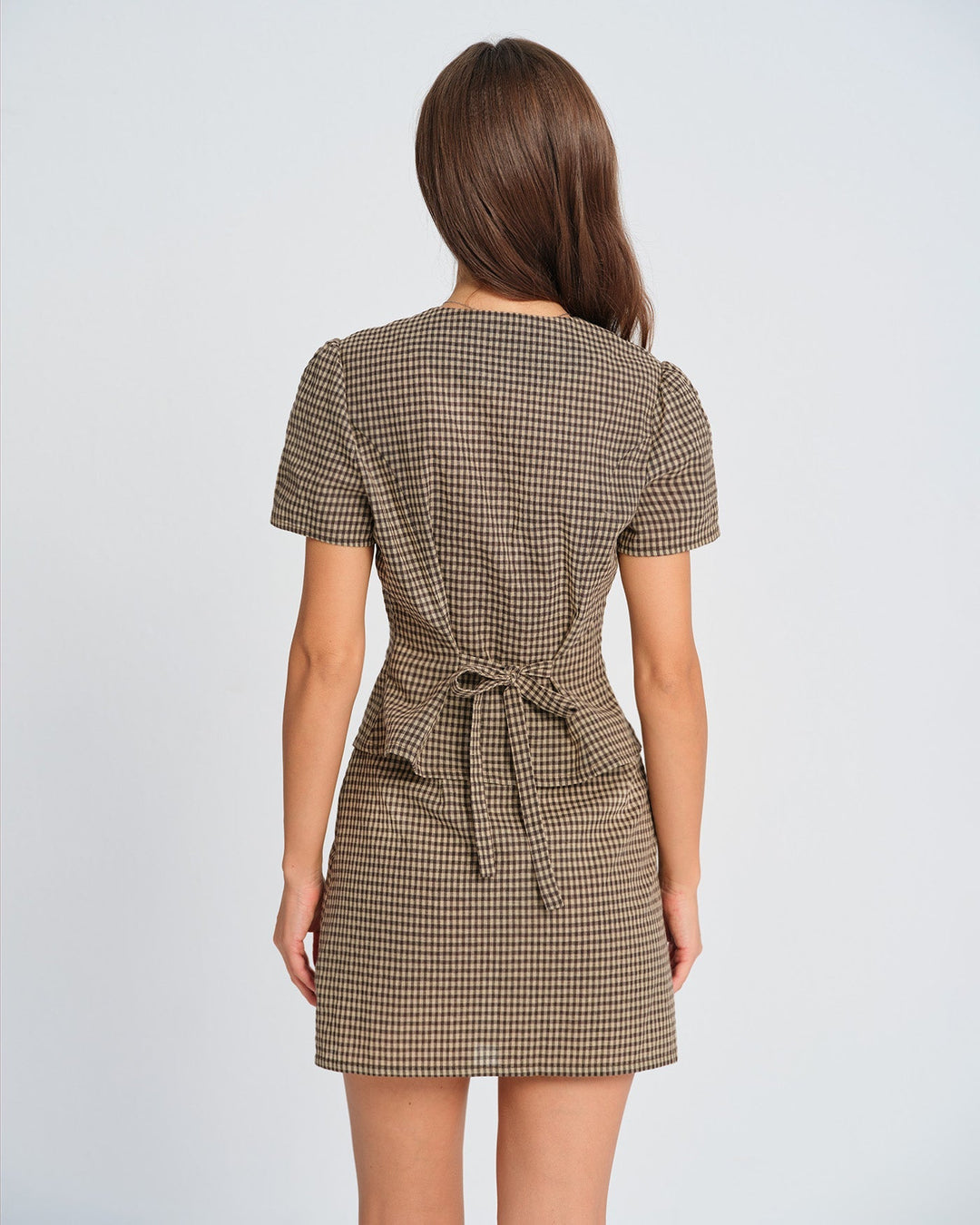 T-shirt Donna in Cotone Motivo Quadri Classica - Vesarelli