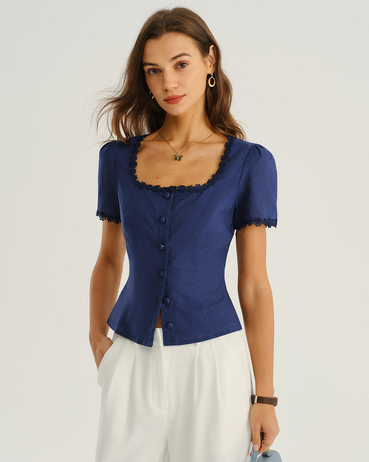 T-shirt Donna in Pizzo Vestibilità Regular