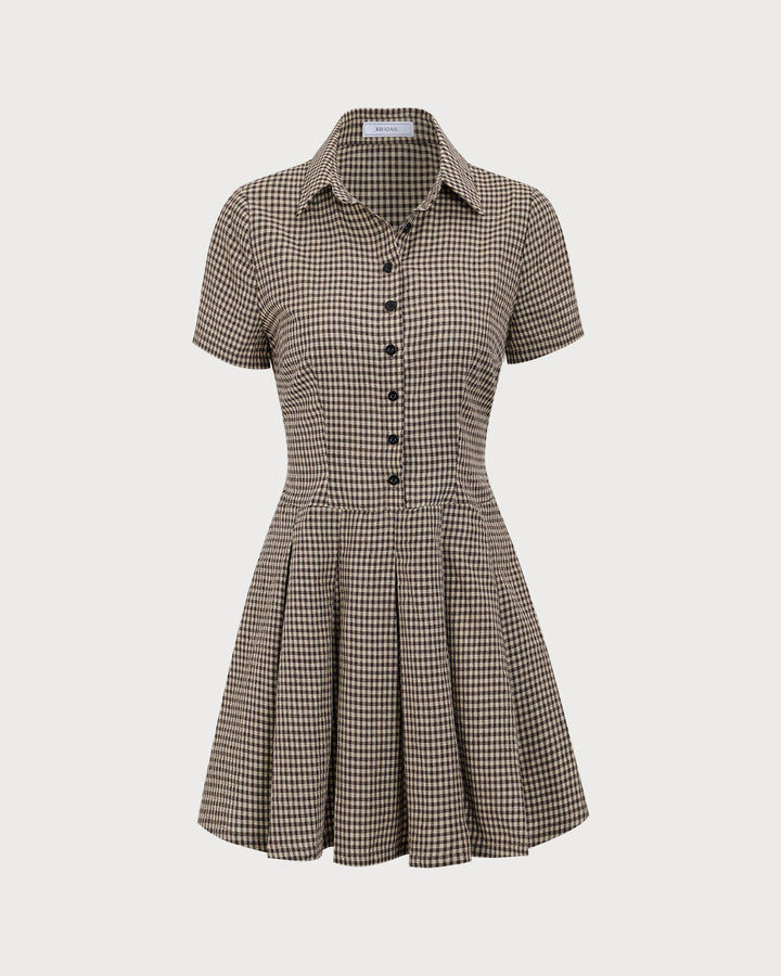 Abito Mini Donna Scozzese Plissettato Classico