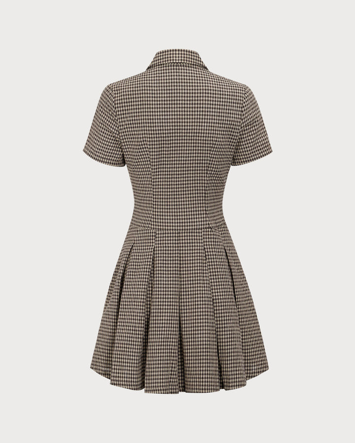 Abito Mini Donna Scozzese Plissettato Classico