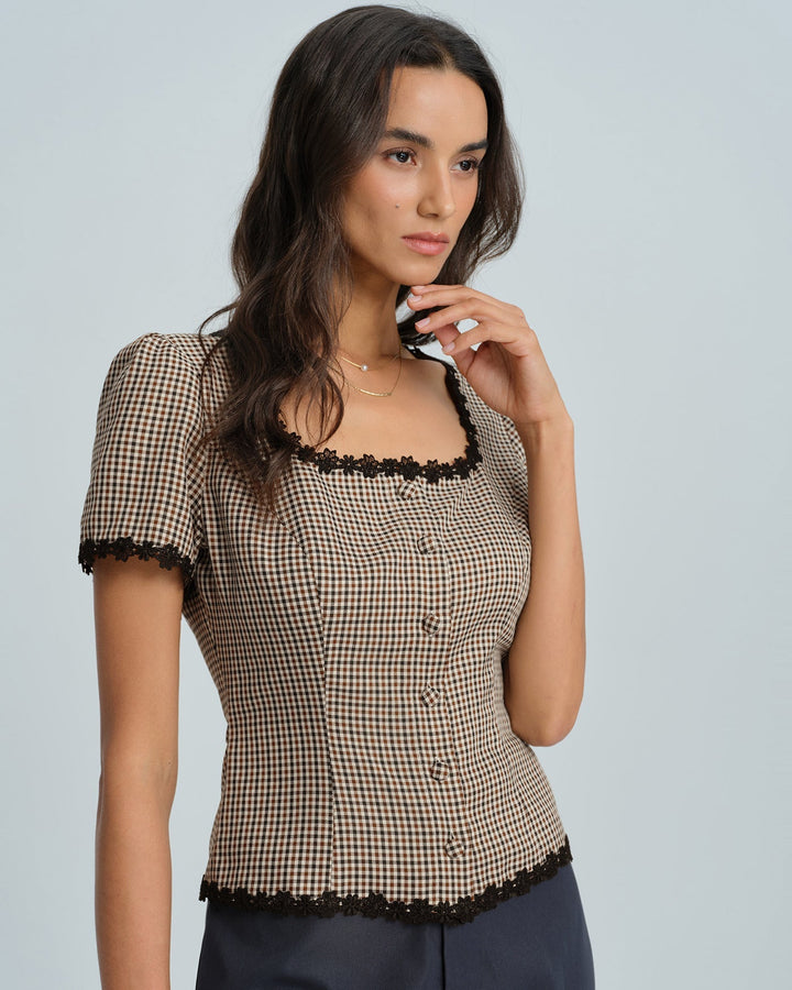 T-shirt Donna Scollo Quadrato Vestibilità Raffinata - Vesarelli