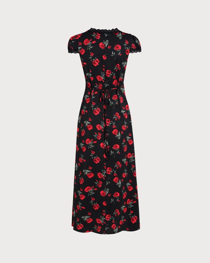 Abito Midi Donna Scollo a V Tessuto Leggero Estivo