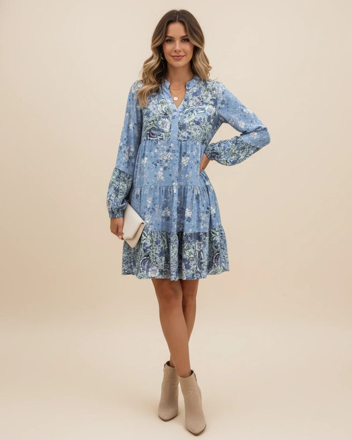 Abito Mini Donna in Tessuto Floreale Stile Boho Chic Balze