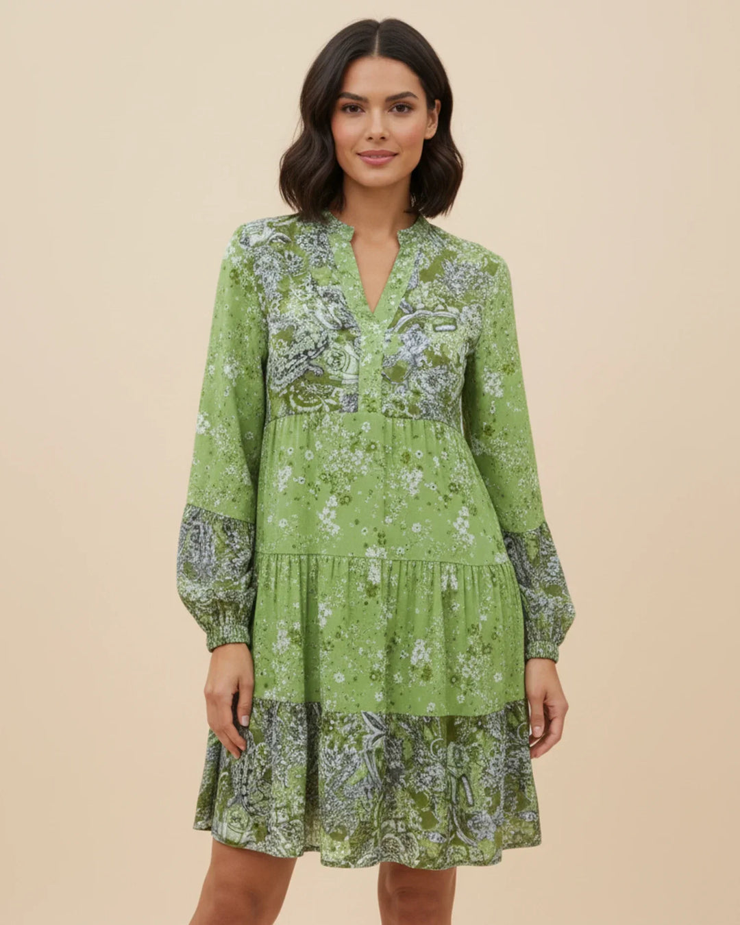 Abito Mini Donna in Tessuto Floreale Stile Boho Chic Balze