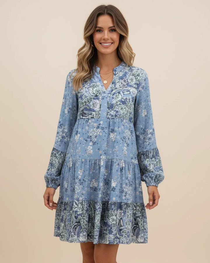Abito Mini Donna in Tessuto Floreale Stile Boho Chic Balze
