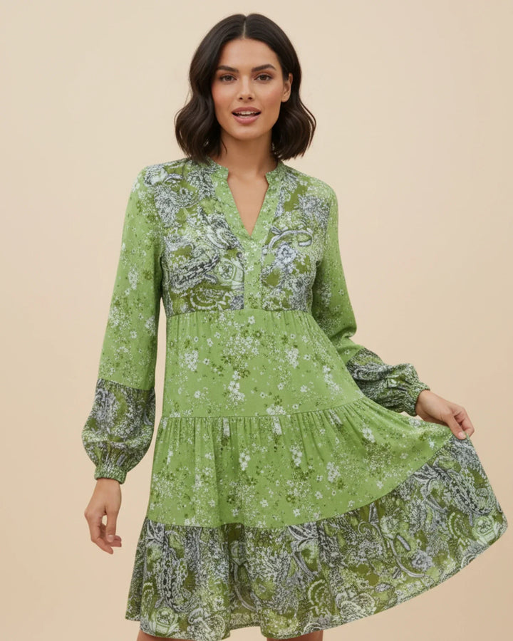 Abito Mini Donna in Tessuto Floreale Stile Boho Chic Balze