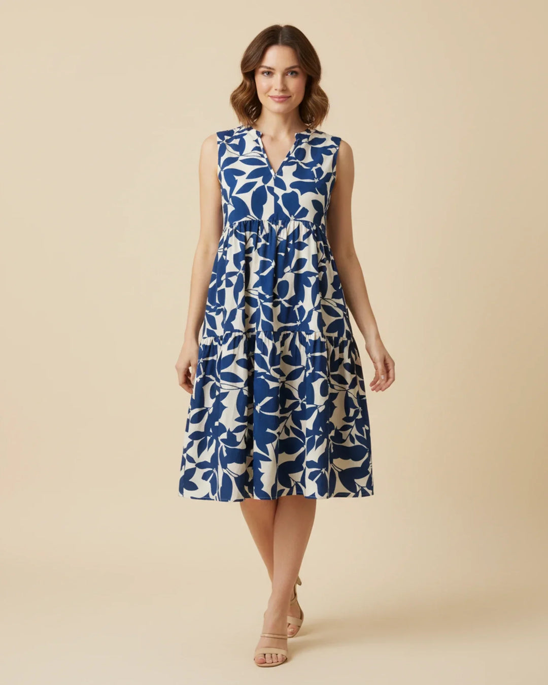 Abito Midi Donna Smanicato A-Line Stile Estivo